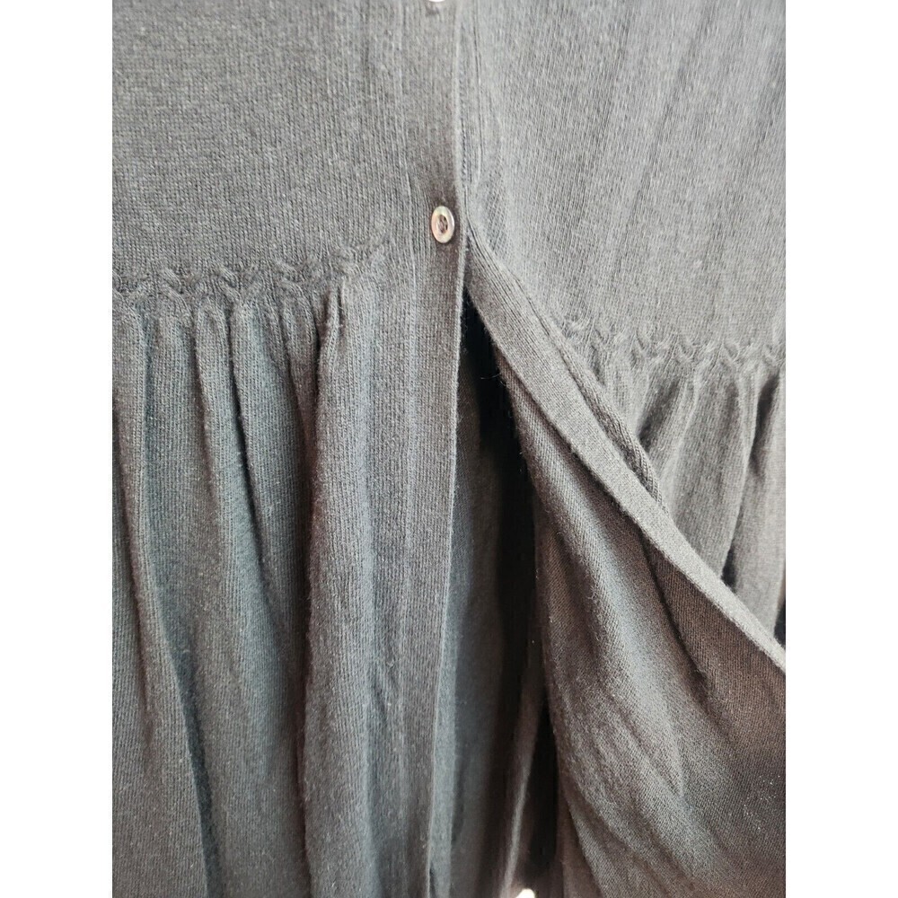 Sundance Black Half Button Peplum Cardigan Sz S NWT Viscose Lambswool Cashmere - Picture 8 of 12